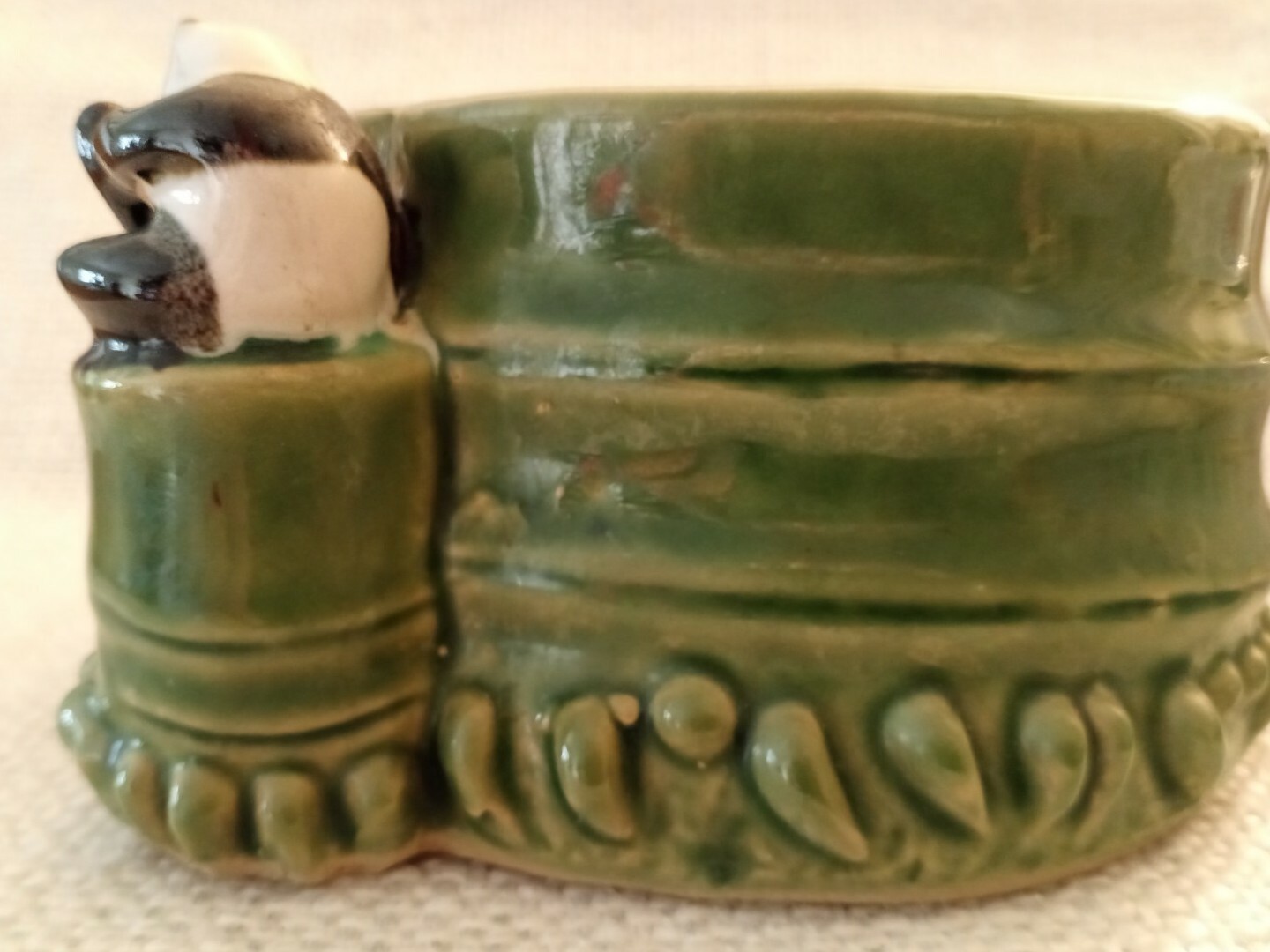Vintage Panda Bear 🐼 Planter, 2 Pandas, Green Bamboo
