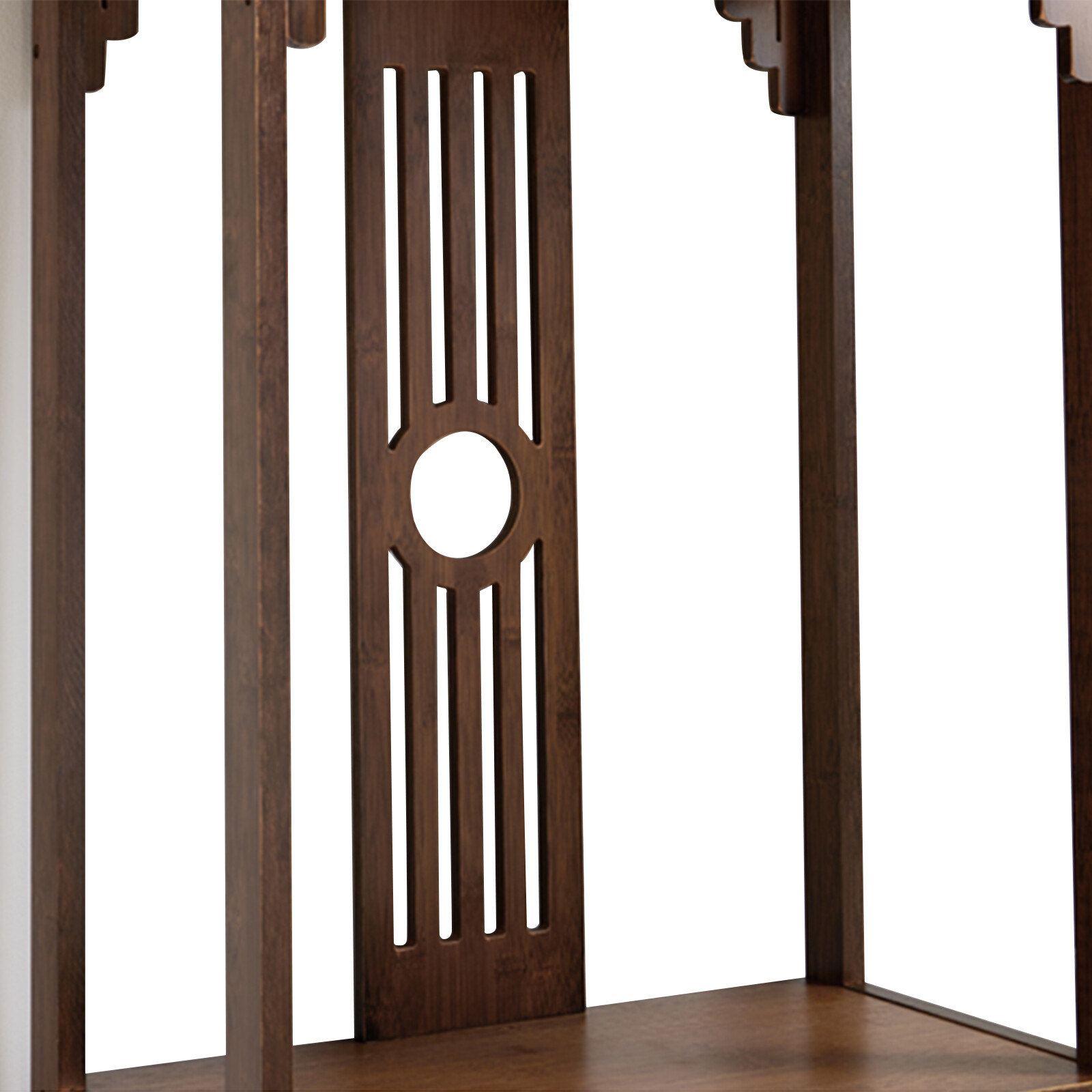Chinese Style Vintage Console Table Sofa Side Table Bamboo Shelf Entryway Table