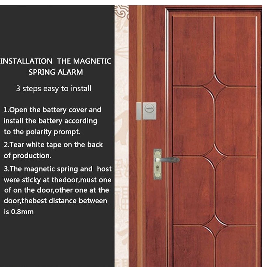 Doberman Security SE-0137 Window/Door Alarm Magnetic & Vibration Sensor 95dB