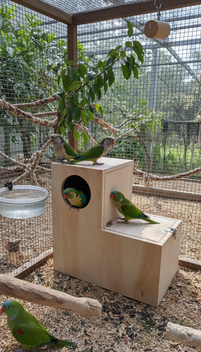 Nest for Quakers, conures,  cocatiels  (14"x14"x7")
