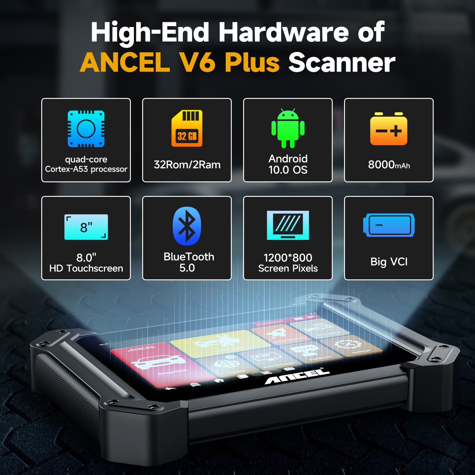 ANCEL V6 PRO Bi-directional OBD2 Scanner All System Diagnostic Key Programming
