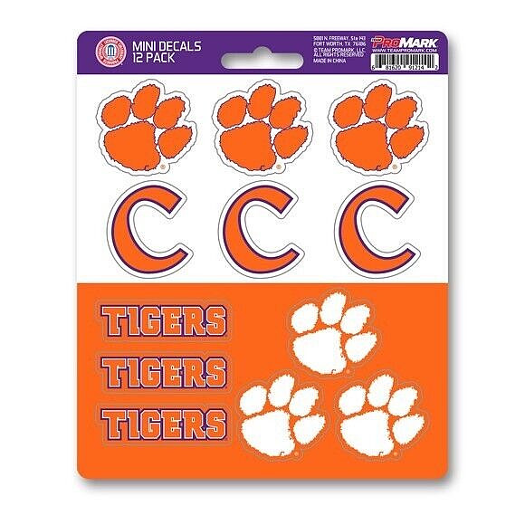 Clemson Tigers Vinyl Die-Cut Sticker Set / Decal Sheet *Fanmats
