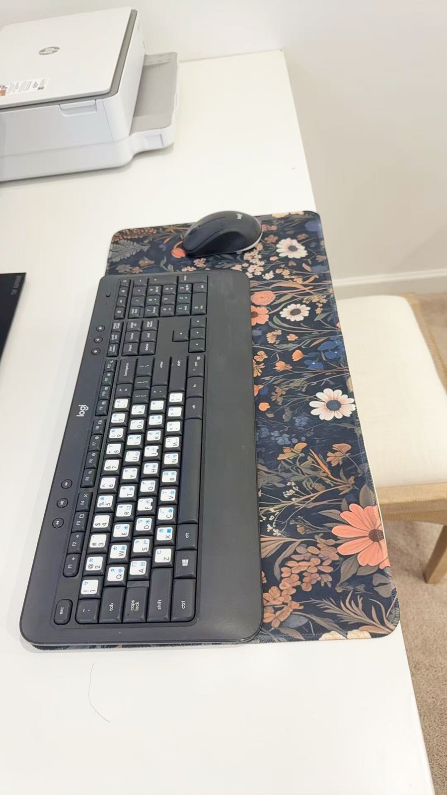 Extended Gaming Mouse Pad 23.6 x11.5 Inch - Beautiful Floral Pattern Desk Mat