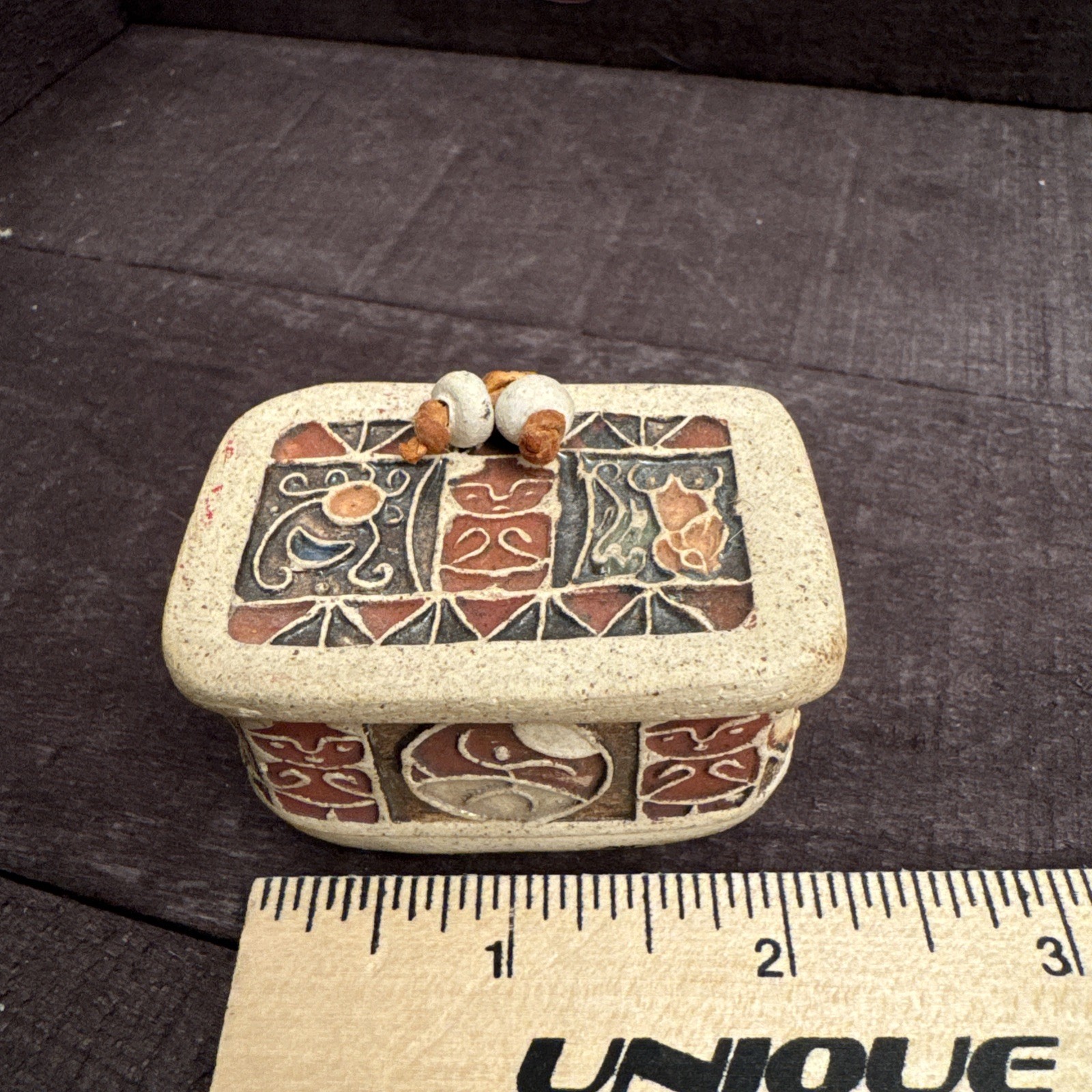 Hand Carved Stone Box Rectangular Made In Venezuela