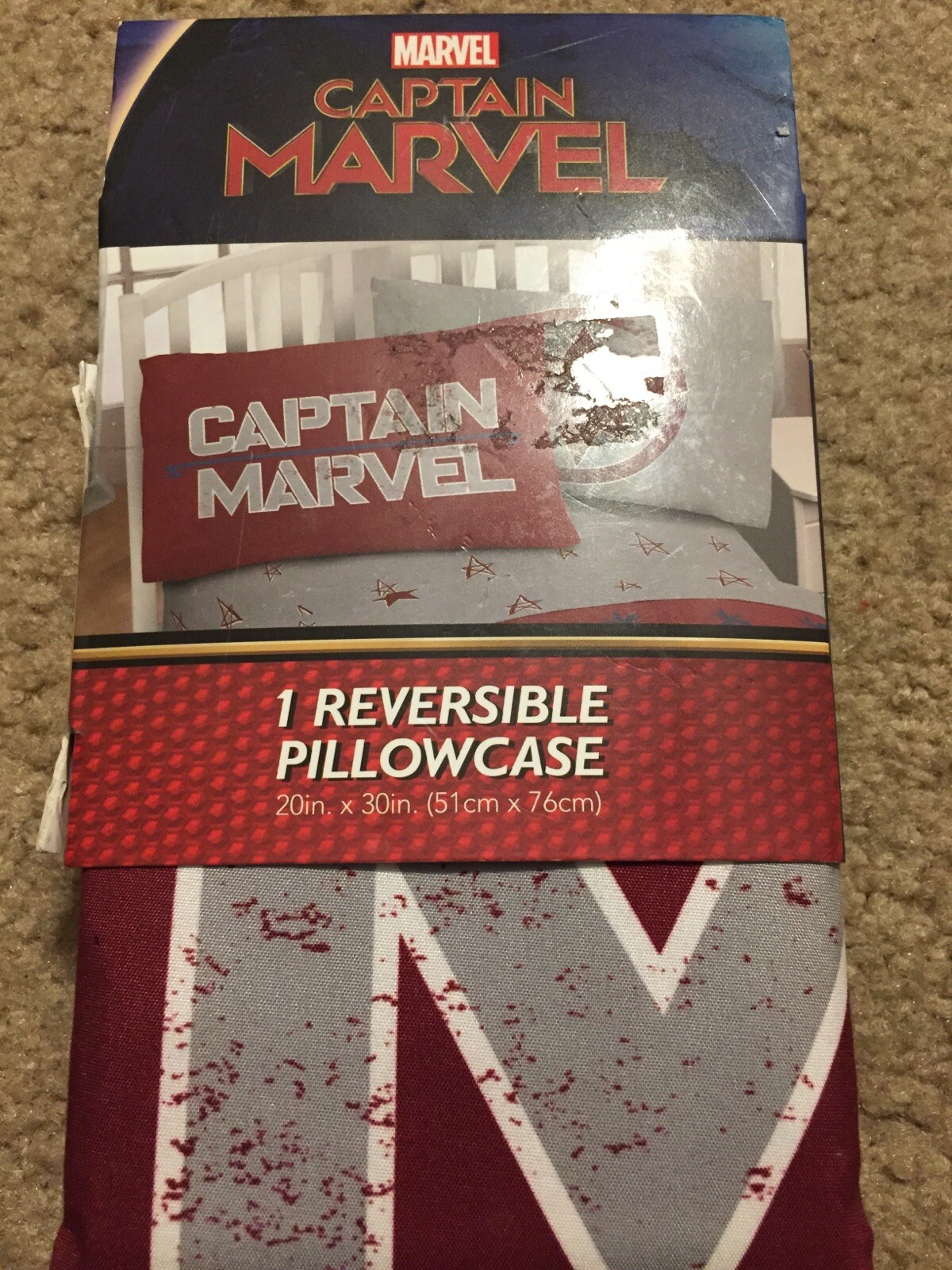 Marvel Captain Marvel Reversible Pillow Case 20" x 30"
