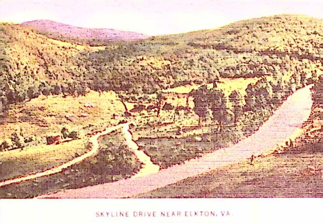Skyline Drive Near Elkton VA Vintage Print Picture