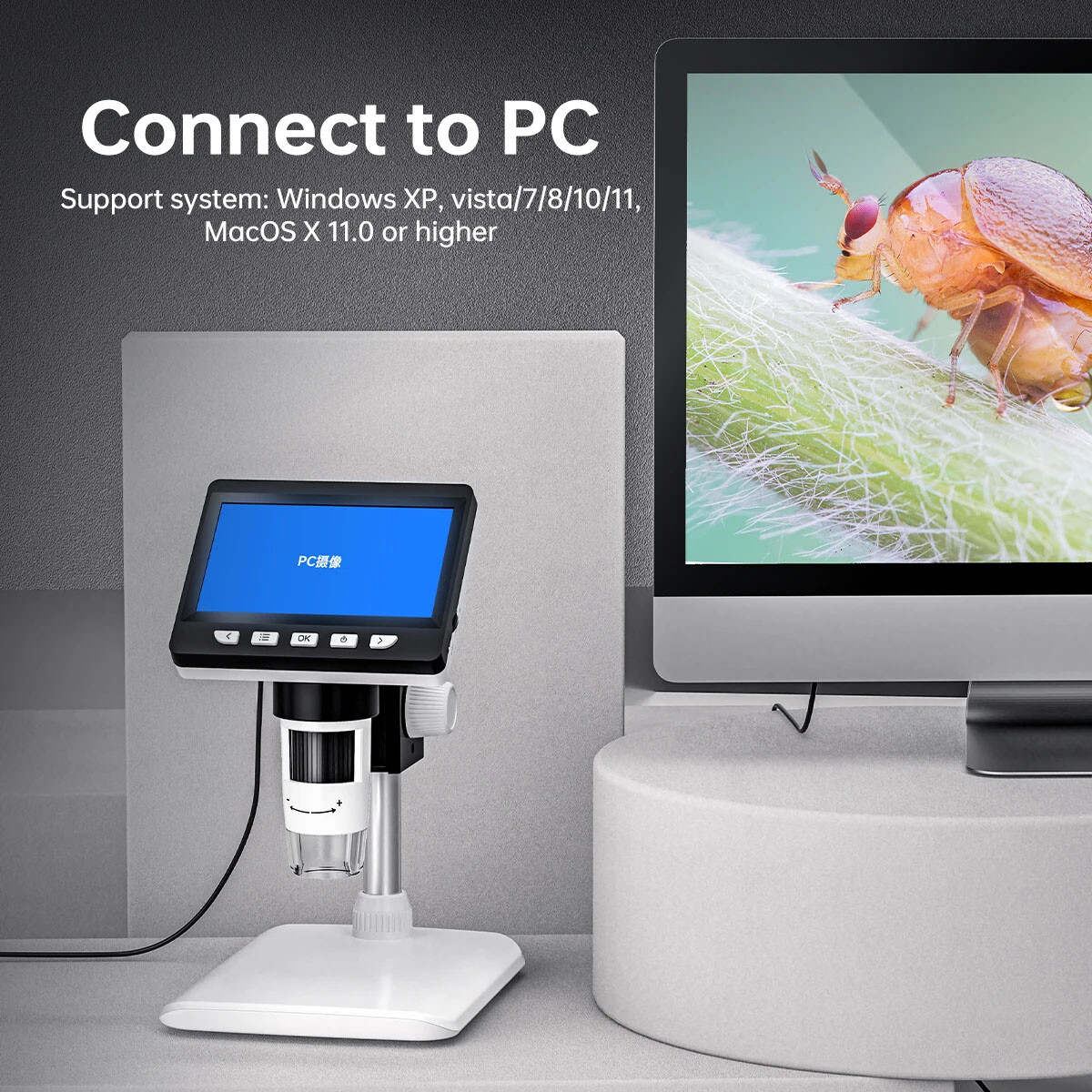 4.3" HD1080P 1000X Magnifier Camera Digital Soldering Eectronic Microscope