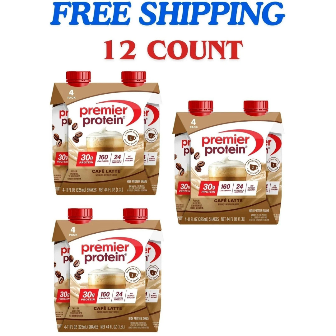 Premier Protein Shake, Café Latte, 30g Protein, 11 Fl Oz, 12 Ct