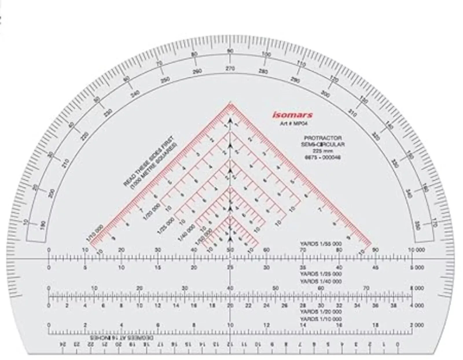 Military/Mils Protractor 9"