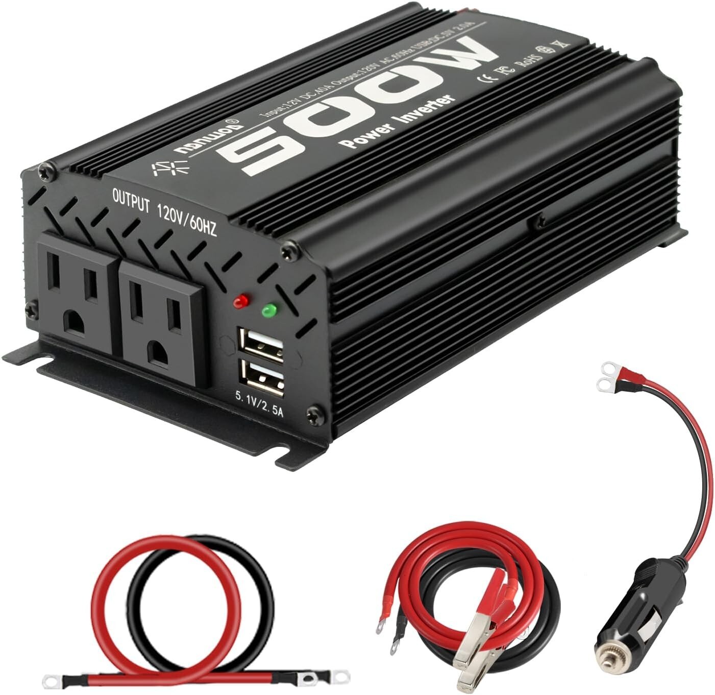 500 watt inverter 12v to 110v dc to ac power inverters for vehicles cars truck