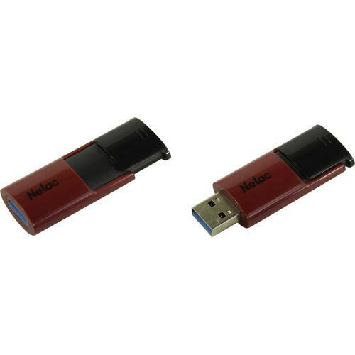 Netac 32GB USB 3.0 Flash Drive With Retractable Slider Black And Dark Red Stick