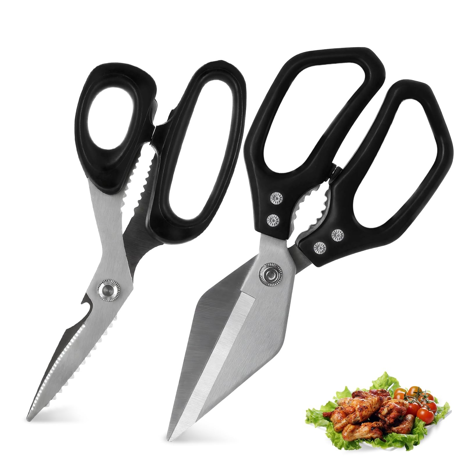 2-Piece Kitchen scissors all purpose heavy duty，Stainless Steel kitchen Shear...