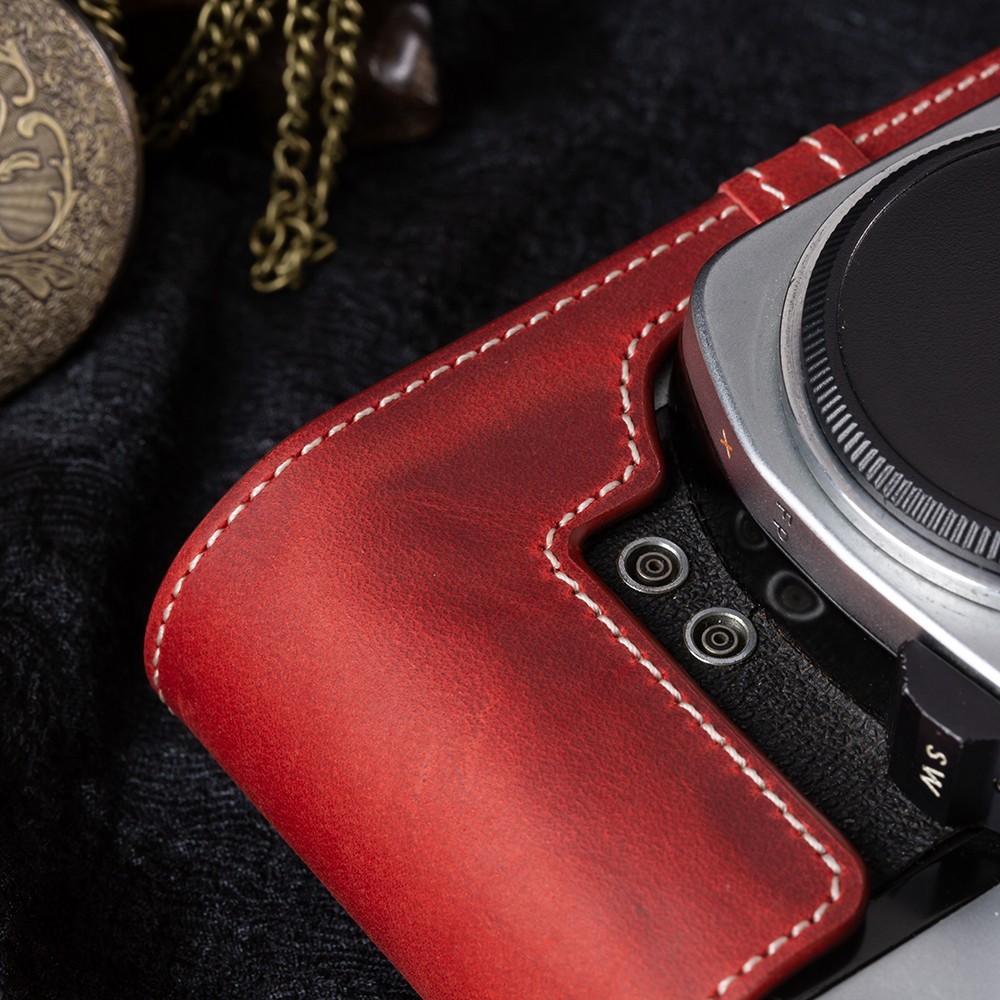 Handmade Genuine Real Leather Half Camera Case Bag Cover For Pentax SP