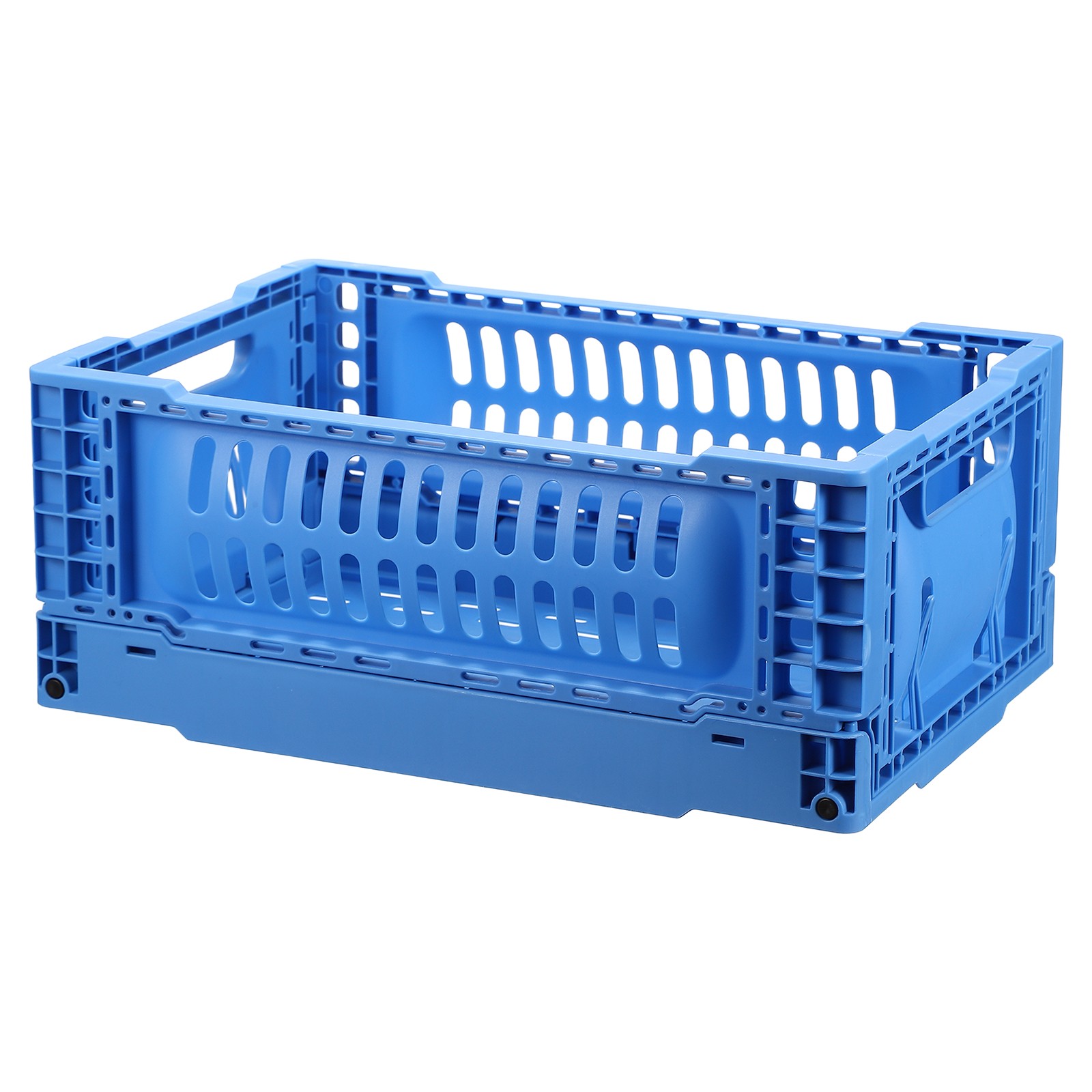 Collapsible Crates, 11.7x7.8x4.7" Small Plastic Storage Baskets, Blue