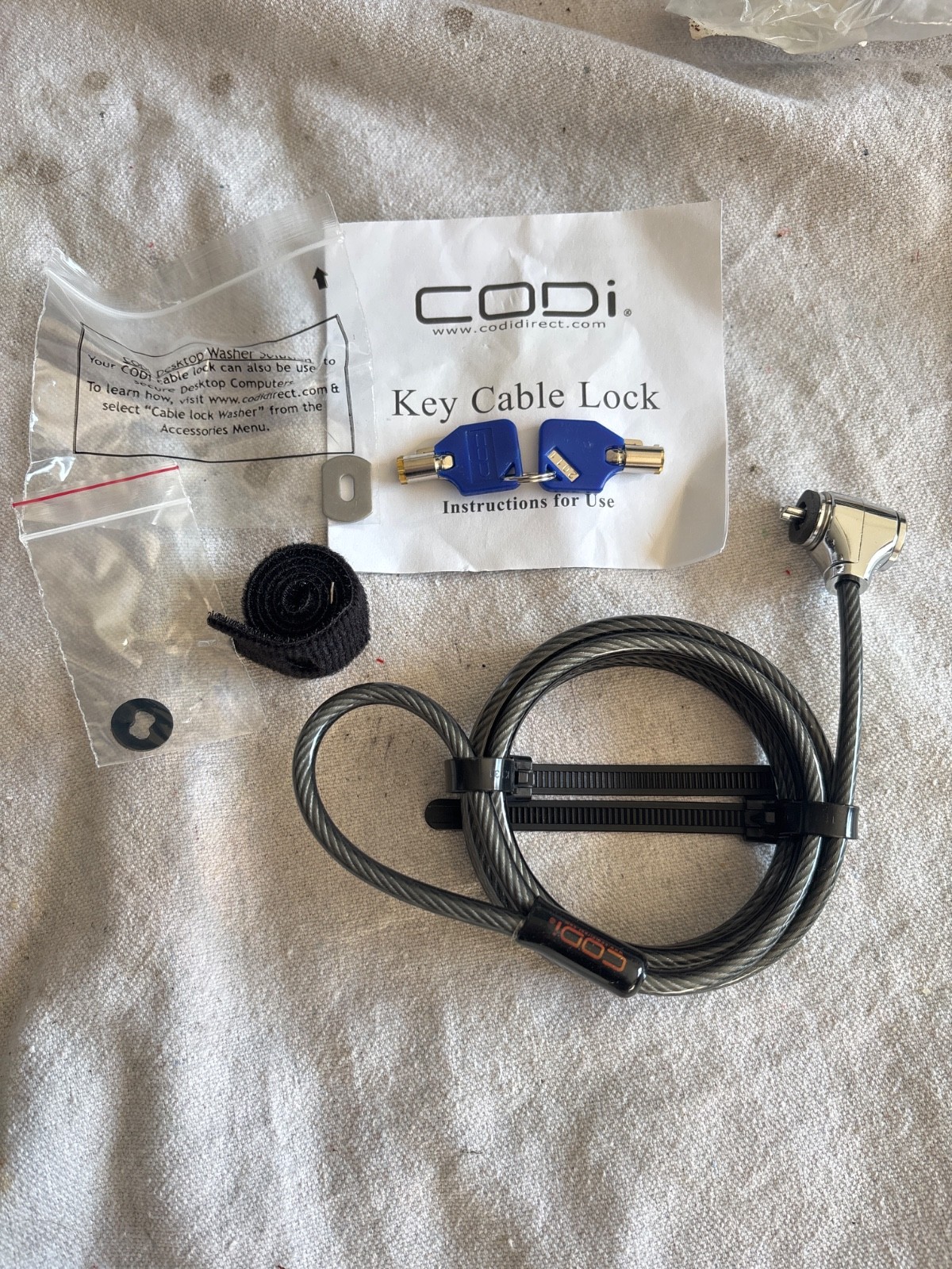 Codi Key Cable Lock w/Two Keys 6.5 feet length Brand New