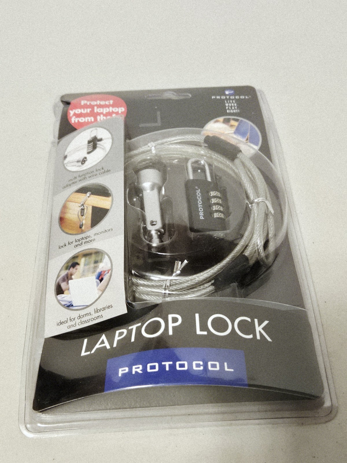 Protocol Secure Laptop Cable Selectable Combination Lock Anti-Theft - Brand New!