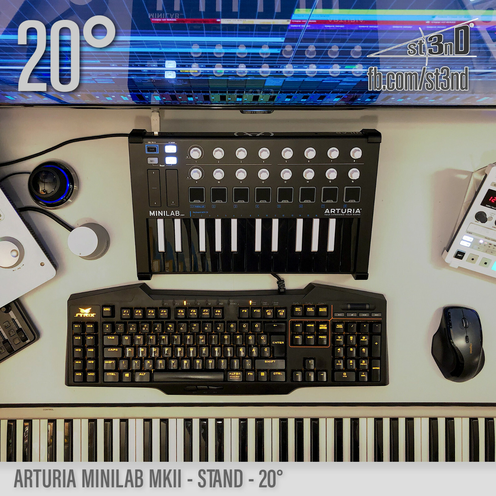 ARTURIA MINILAB MKII STAND - 20 degrees - 3D printed- 100% Buyers Satisfaction