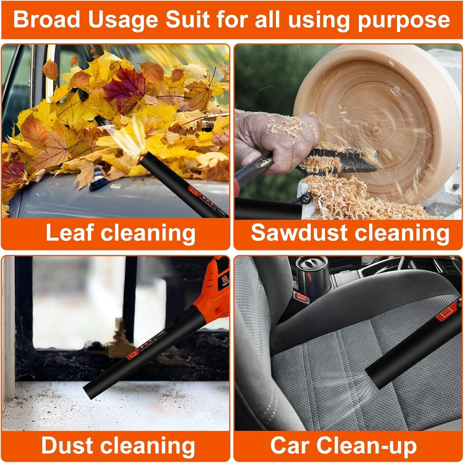 Handheld 21V Leaf Blower with Rechargeable Battery - Portable & Powerful Cleanup