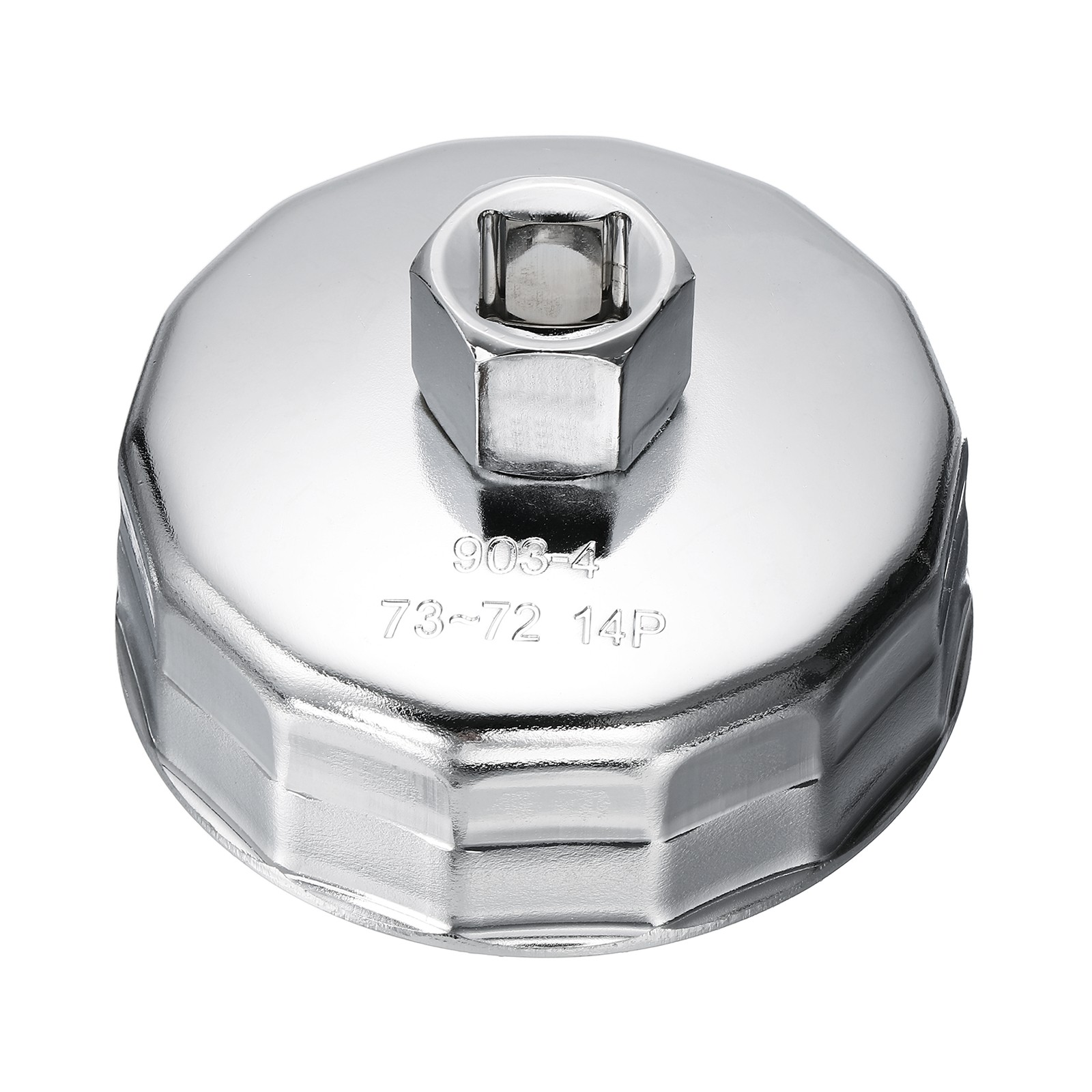 14 Flute 72mm ID CR-V Steel Oil Filter Cap Wrench Silver (903-4)