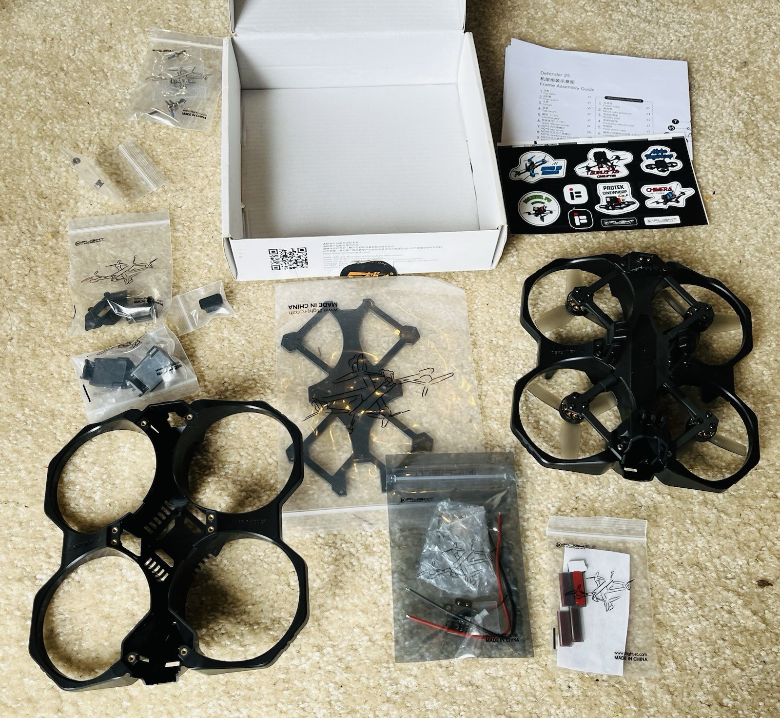 IFlight Defender 25 FPV Drone Cinewhoop Frame With Motors And Extras 2 Frames