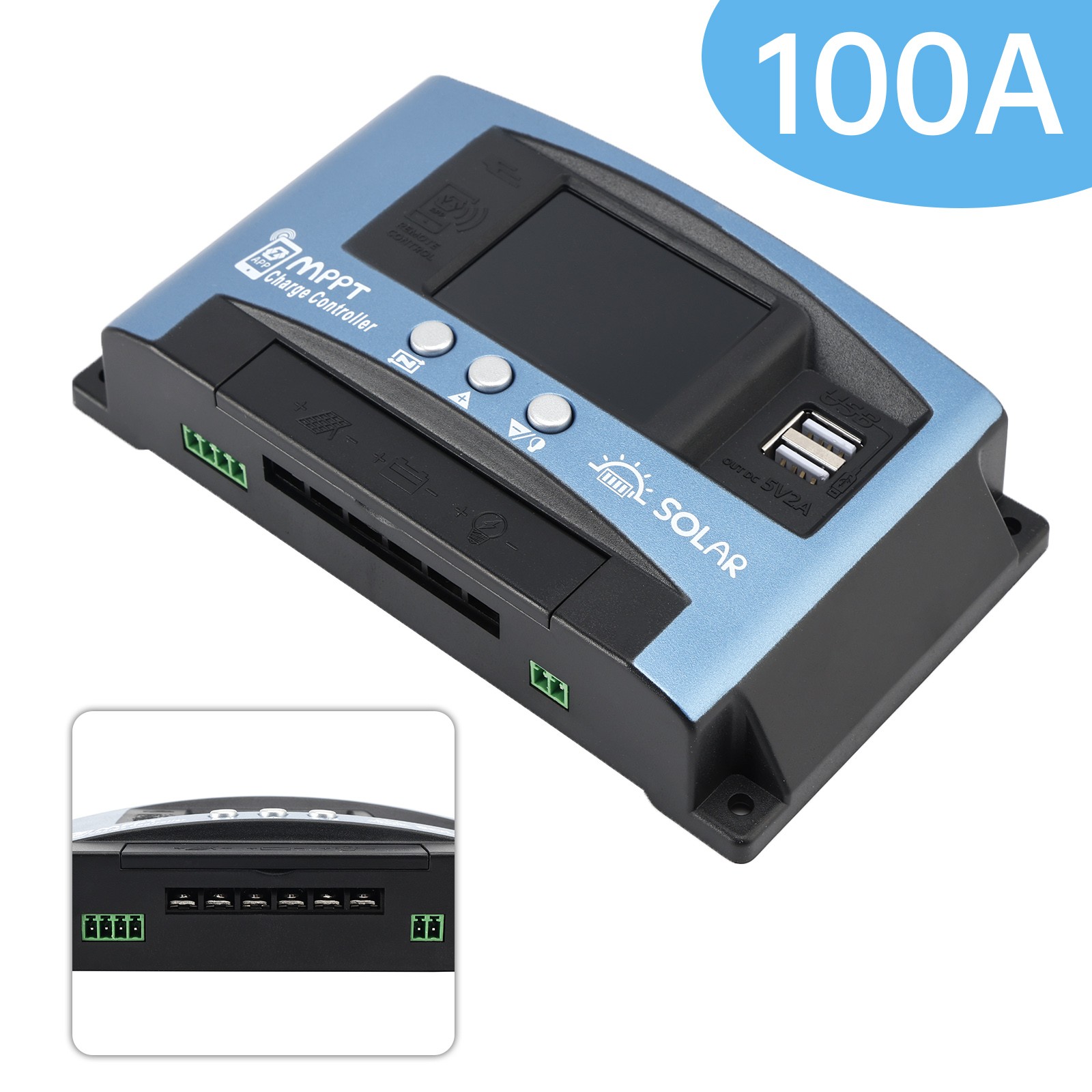 100A MPPT Solar Controller Serial Port MPPT Solar Controller Bluetooth 12V~60V