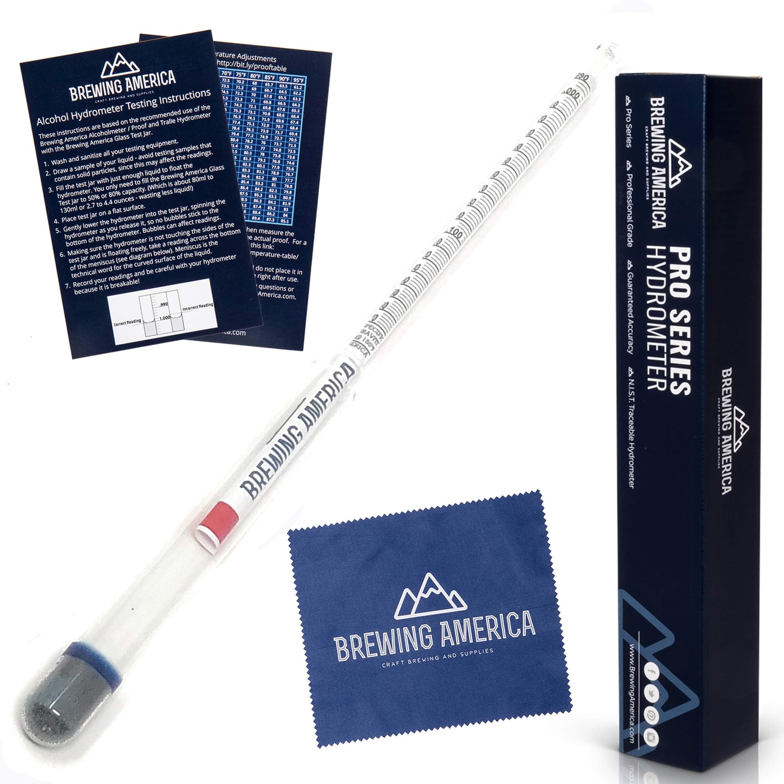 American-Made Beer Mashing Hydrometer Calibrated at 155 Degrees Fahrenheit - ...