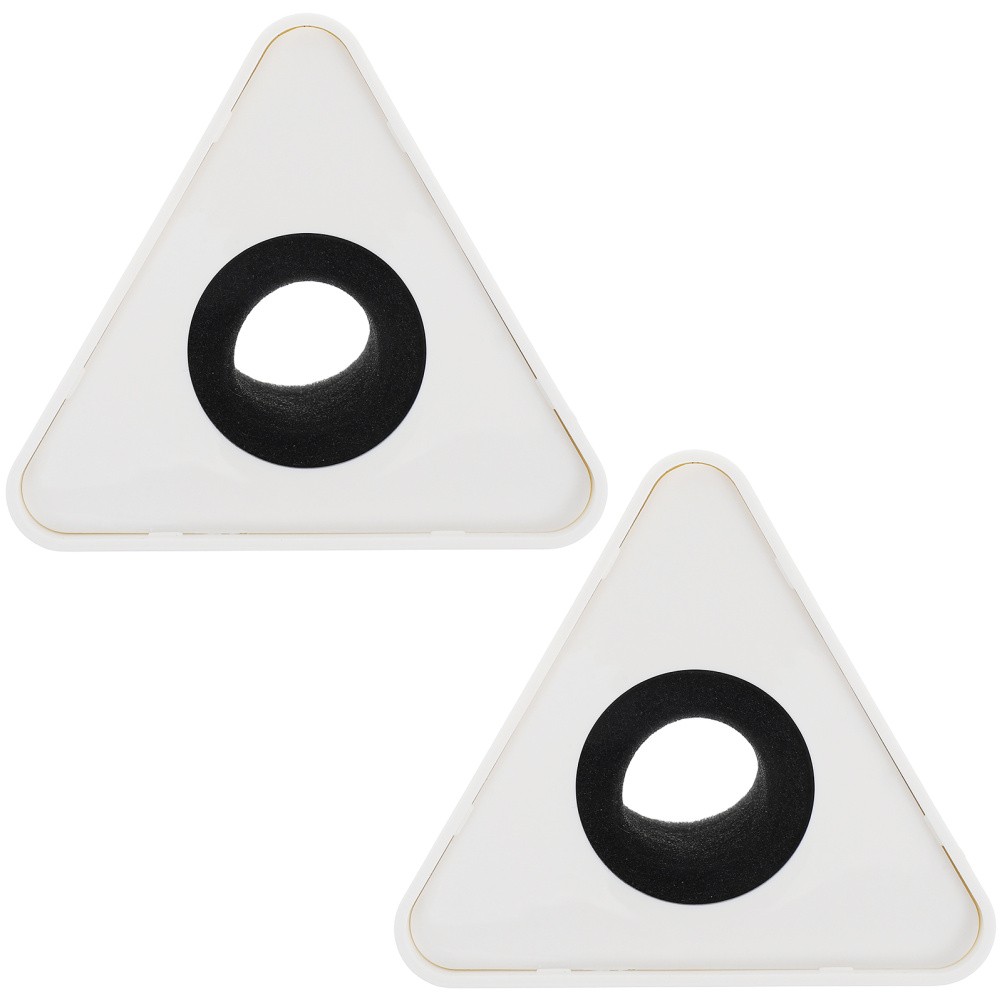 2 Pcs Triangular Interview Logo Mic Flag Station Microphone Clip