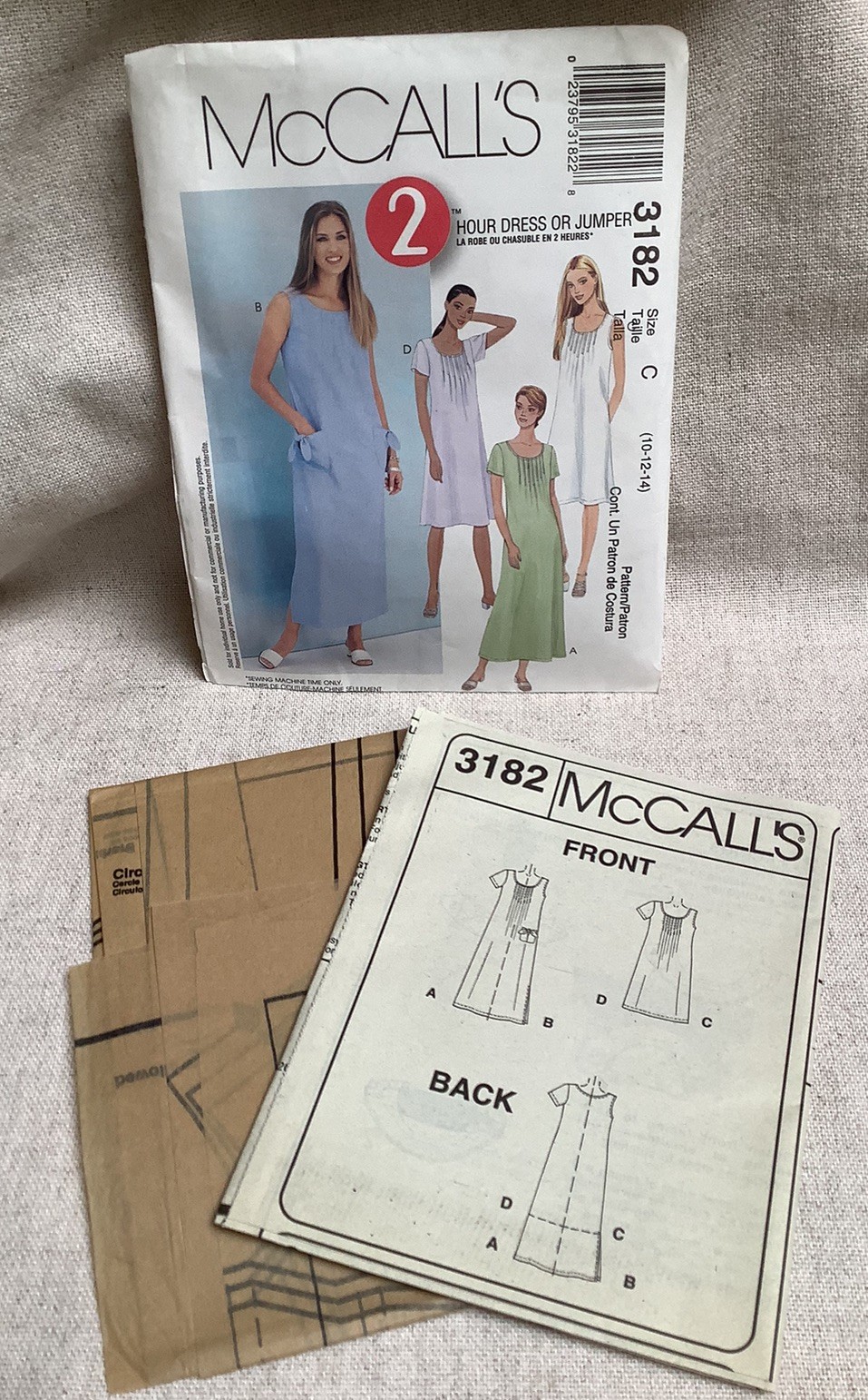 McCall’s Sewing Pattern 3182 Misses Dress Jumper 2 Lengths Sz 10-12-14 Uncut FF