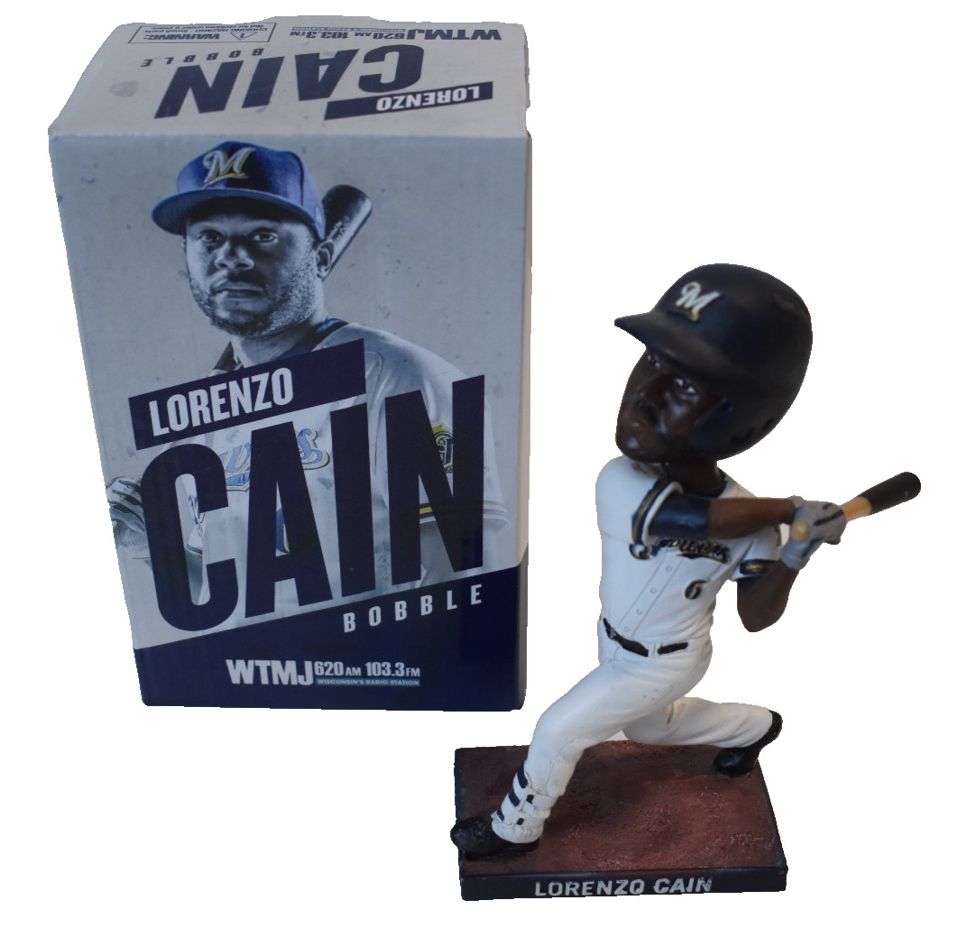 Milwaukee Brewers SGA 8/26/2018 Lorenzo Cain Bobblehead WTMJ 4 Milwaukee Bucks