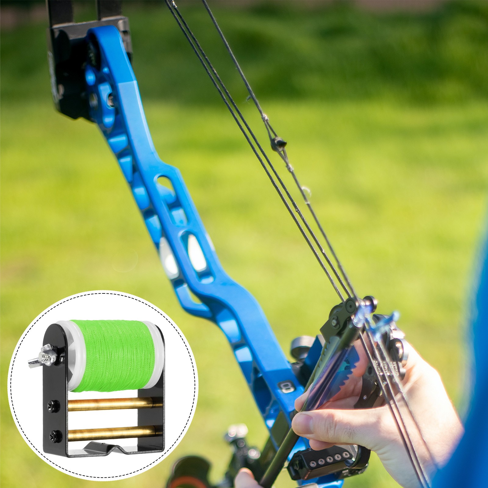Archery Bow String Serving Thread Jig 0.02" Dia Bowstring Thread Grass Green