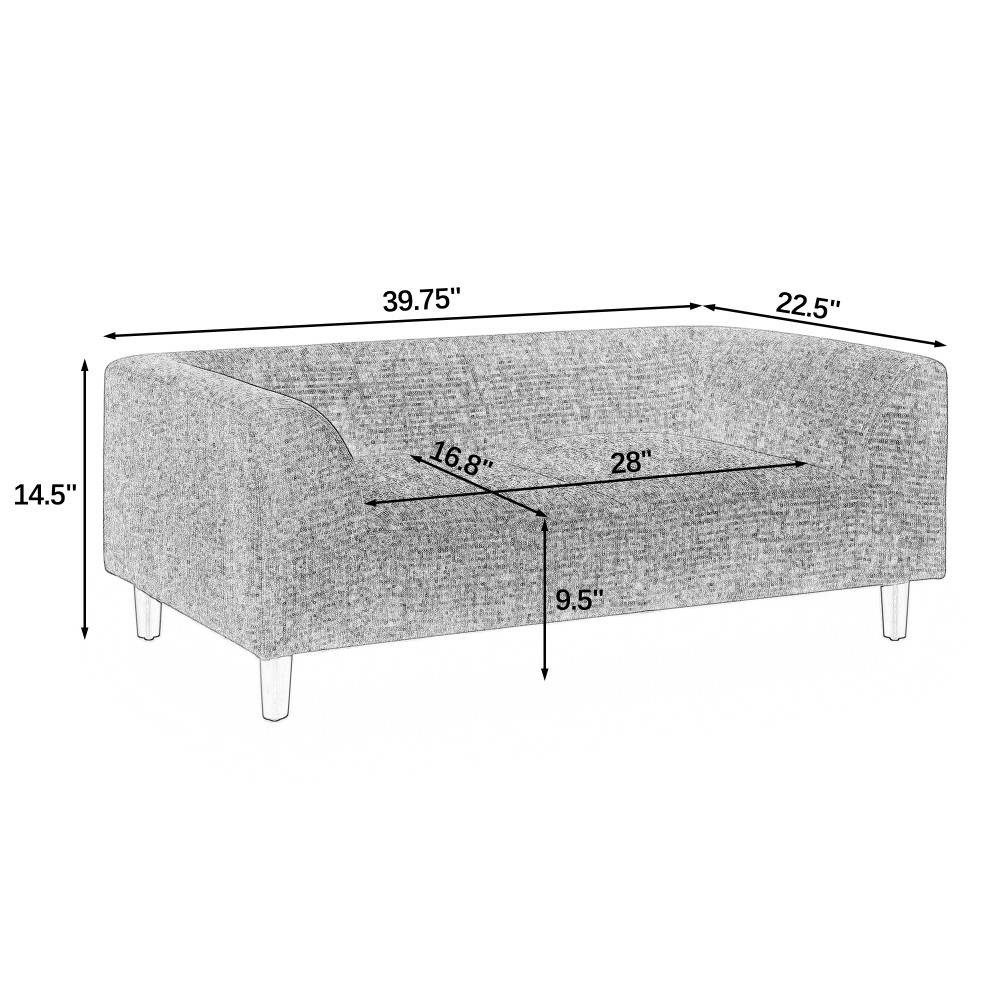 Pet sofa with backrest and armrests, modern rectangular pet sofa suitable for