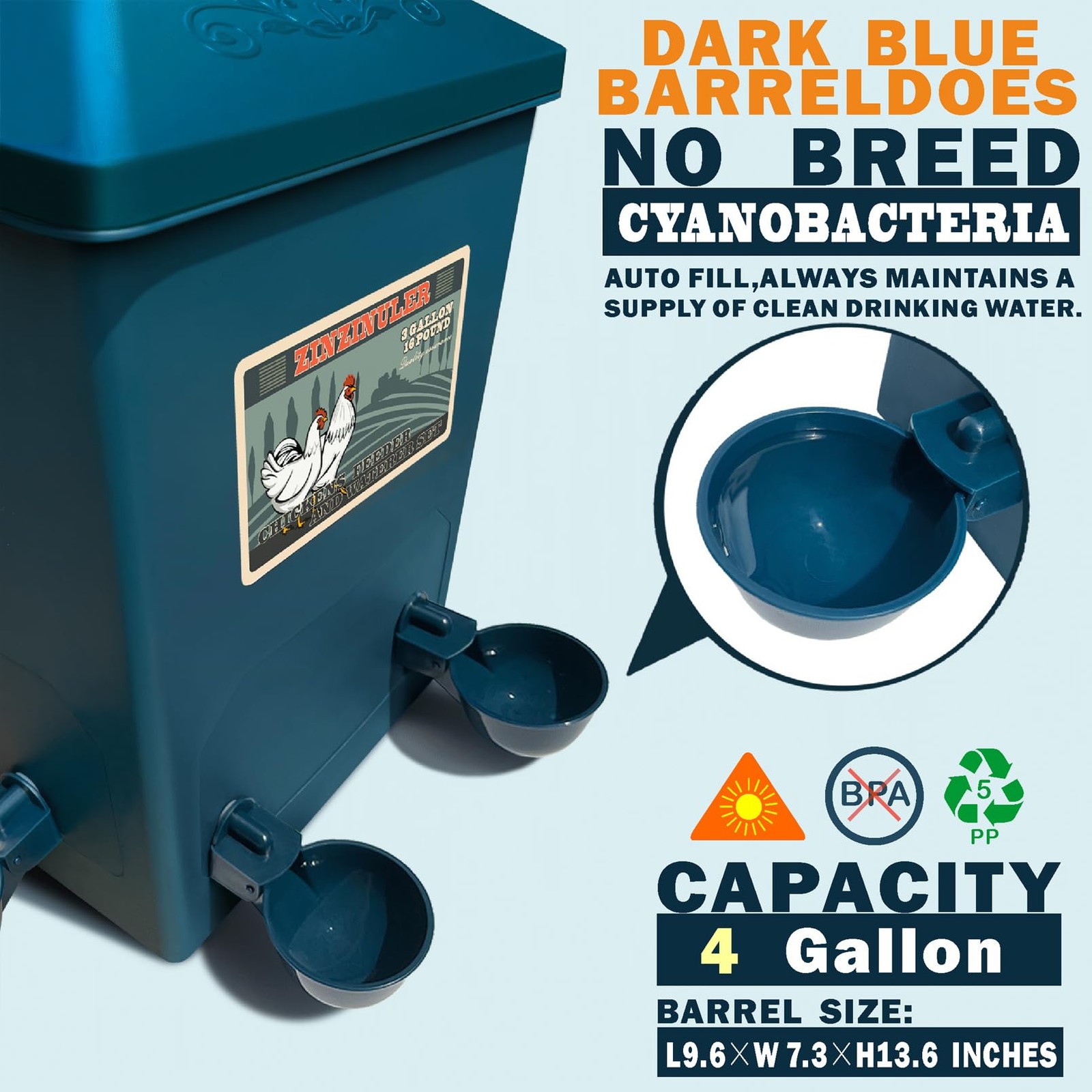 Automatic Chicken Waterer With Float Control And Large Capacity Pro