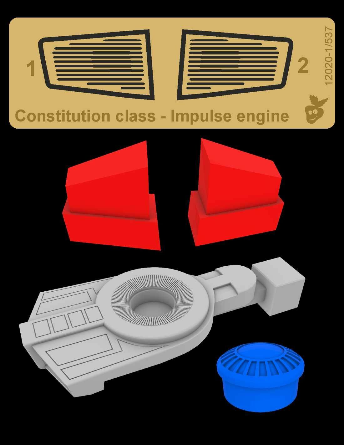 Green Strawberry 1/537 Star Trek Constitution Class (Refit) - Impulse engine