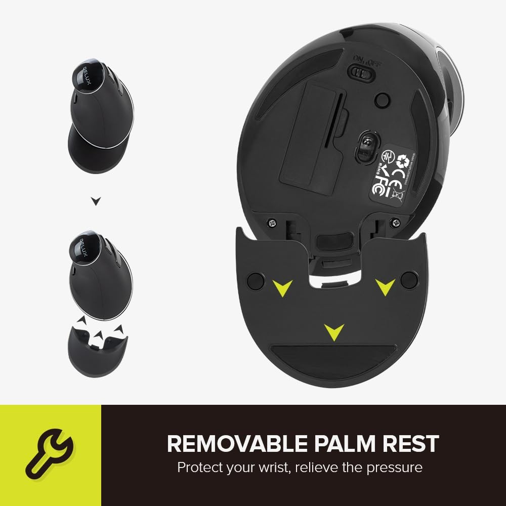 Wireless Ergonomic Vertical Mouse, for Large Hands (M618PLUS)