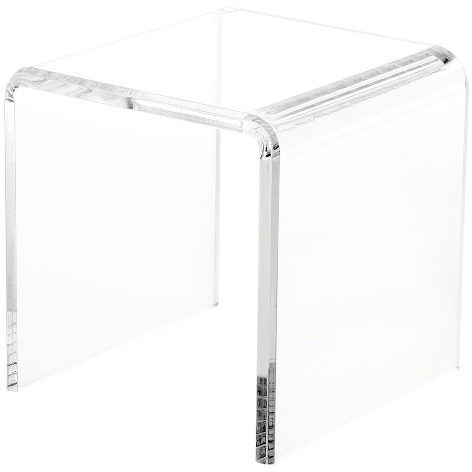 Plymor Clear Acrylic Beveled Square Display Riser, 6" H x 6" W x 6" D