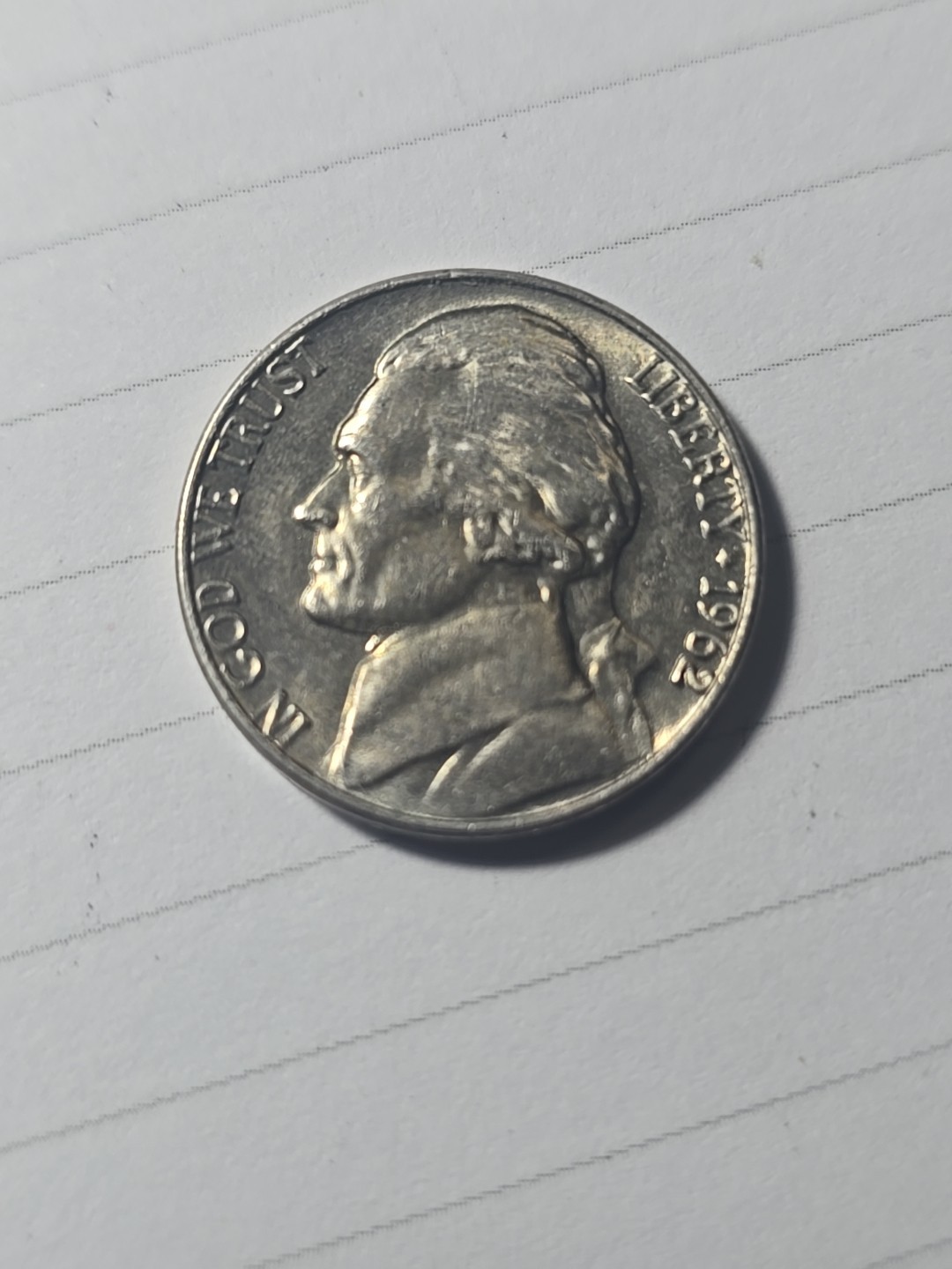 1962 No Mint Mark Nickel Error DDO DDR