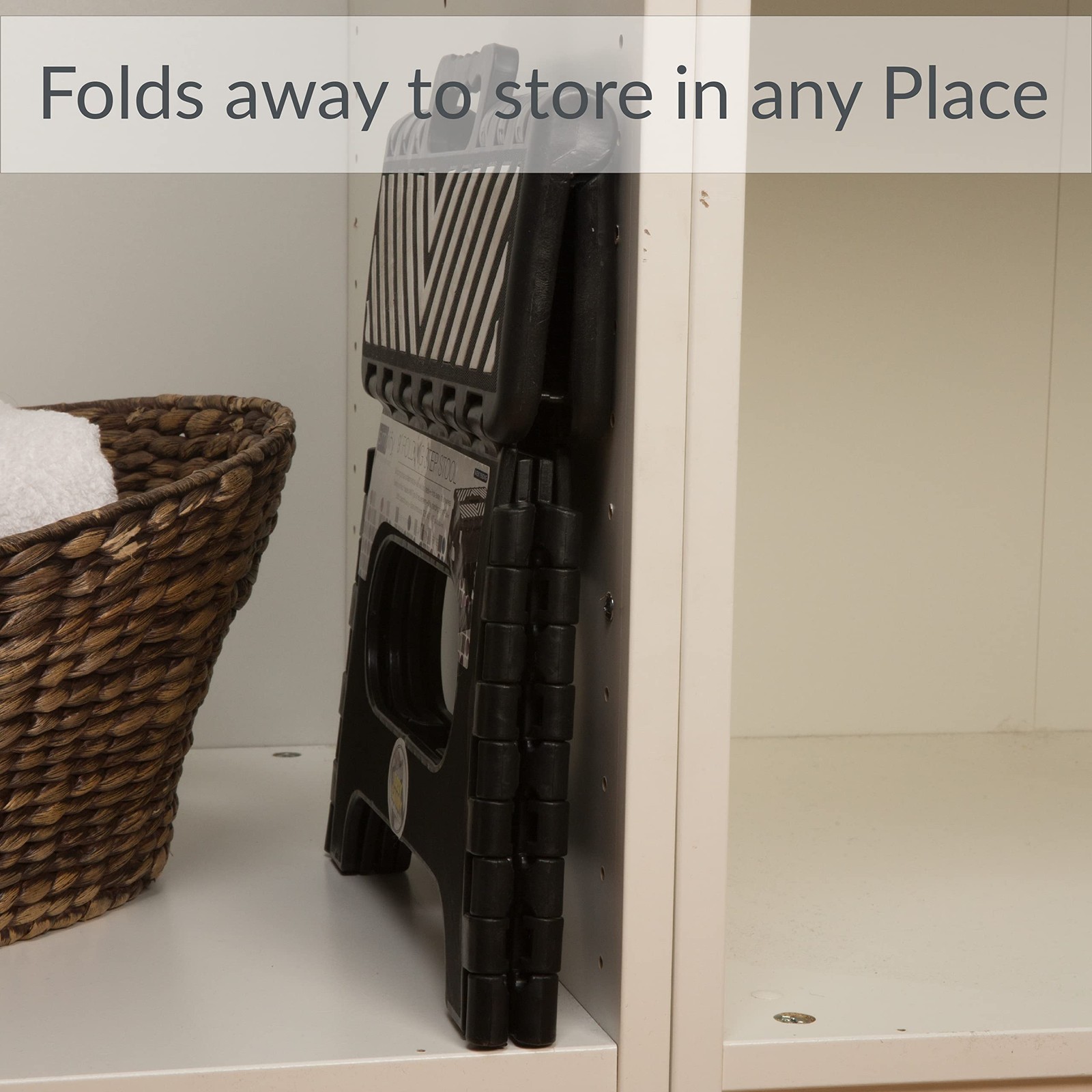 Folding Step Stool-Lightweight, Sturdy and Safe, Carrying Handle, Easy to Ope...