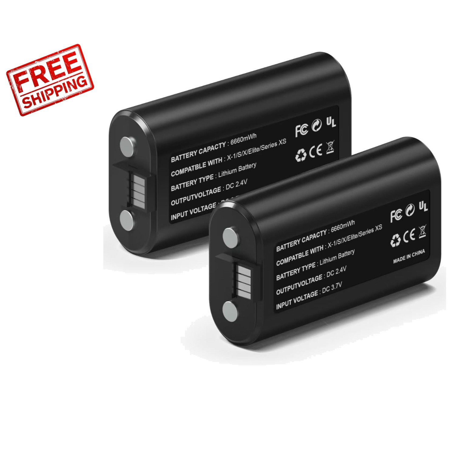 2x6660mWh Rechargeable Battery Pack for Xbox Controllers - Fast Charge & Safety