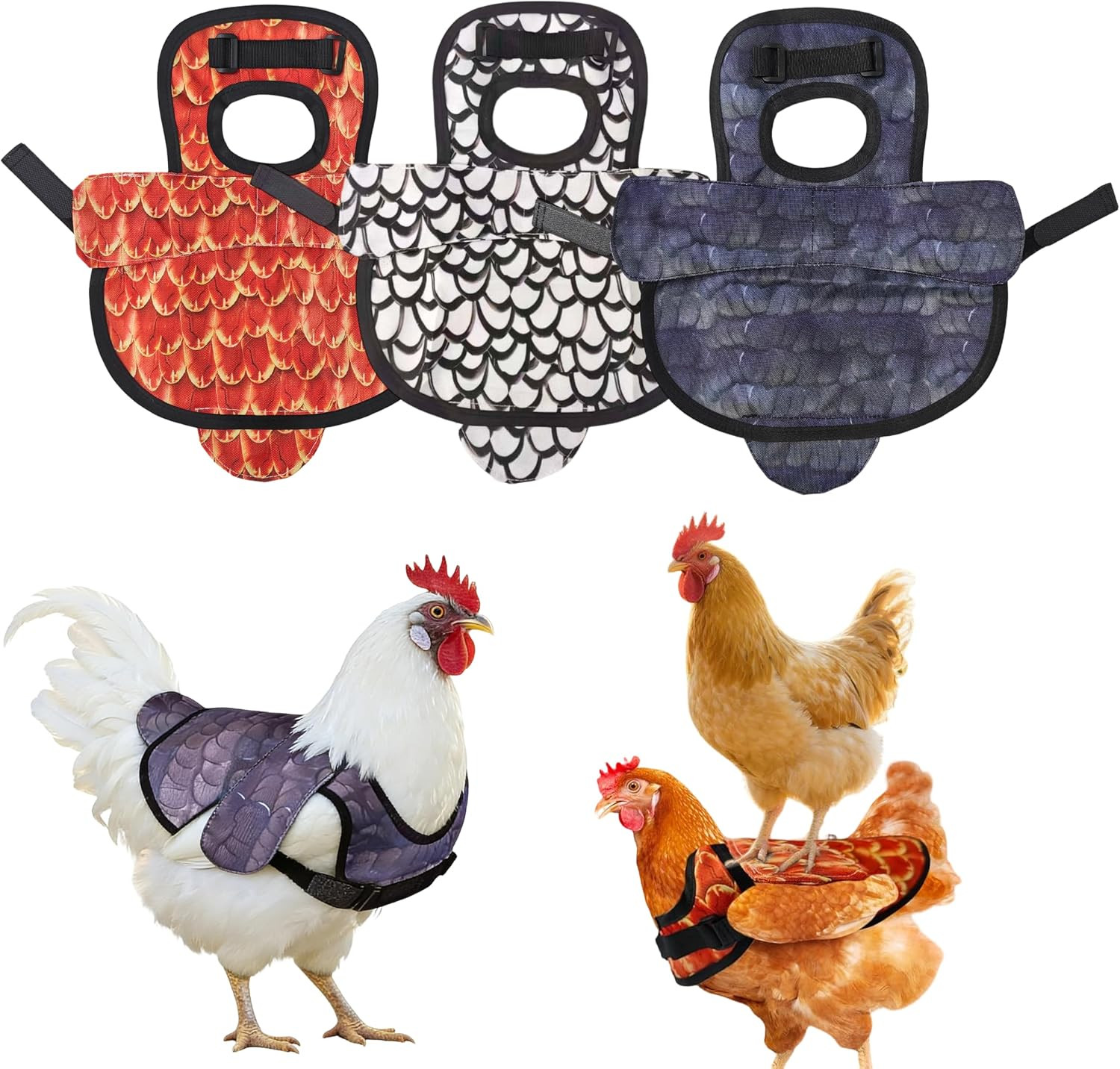 3Pcs Chicken Saddles for Hens, Chicken Aprons for Hen with Adjustable Strap |