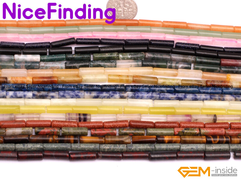 4x12mm Natural Column Tube Gemstone Beads Lot For Jewelry Making Loose Beads 15"