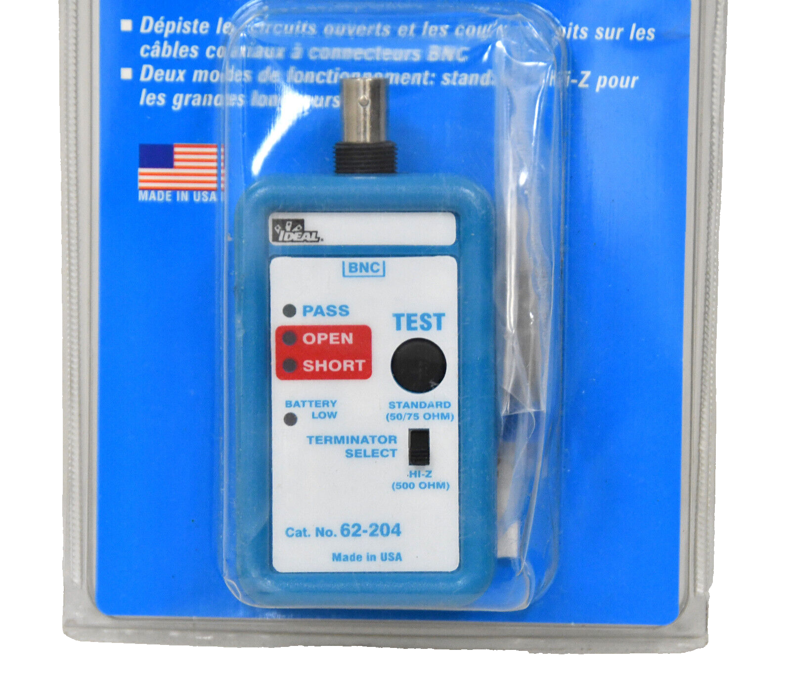 Ideal 62-204 Coax Mini-Tester BNC