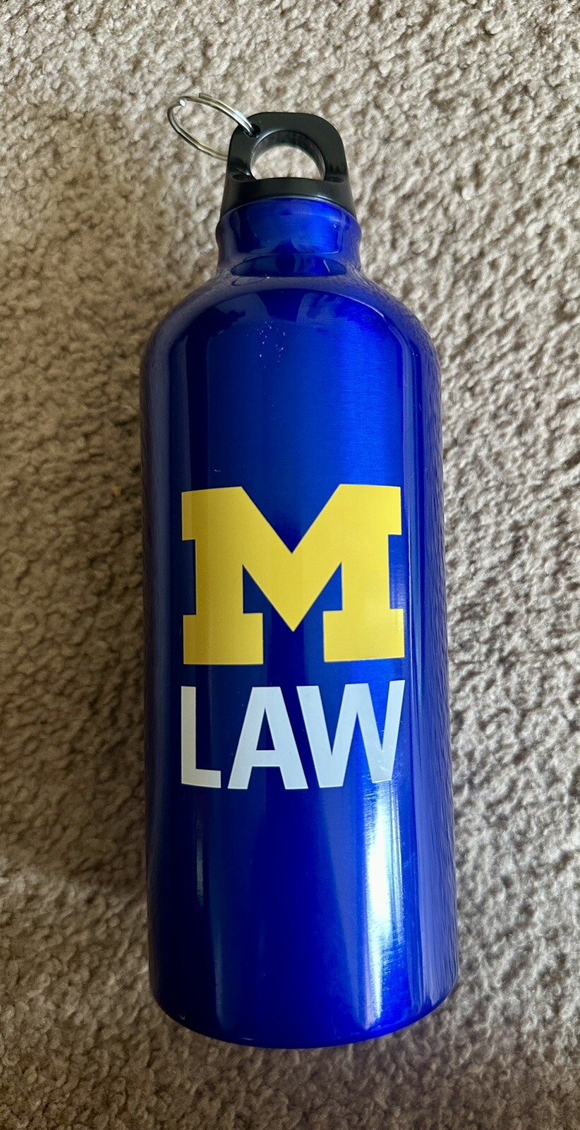 Michigan Law Water Bottle New! Aluminum w/ Keychain To Attach to Backpack
