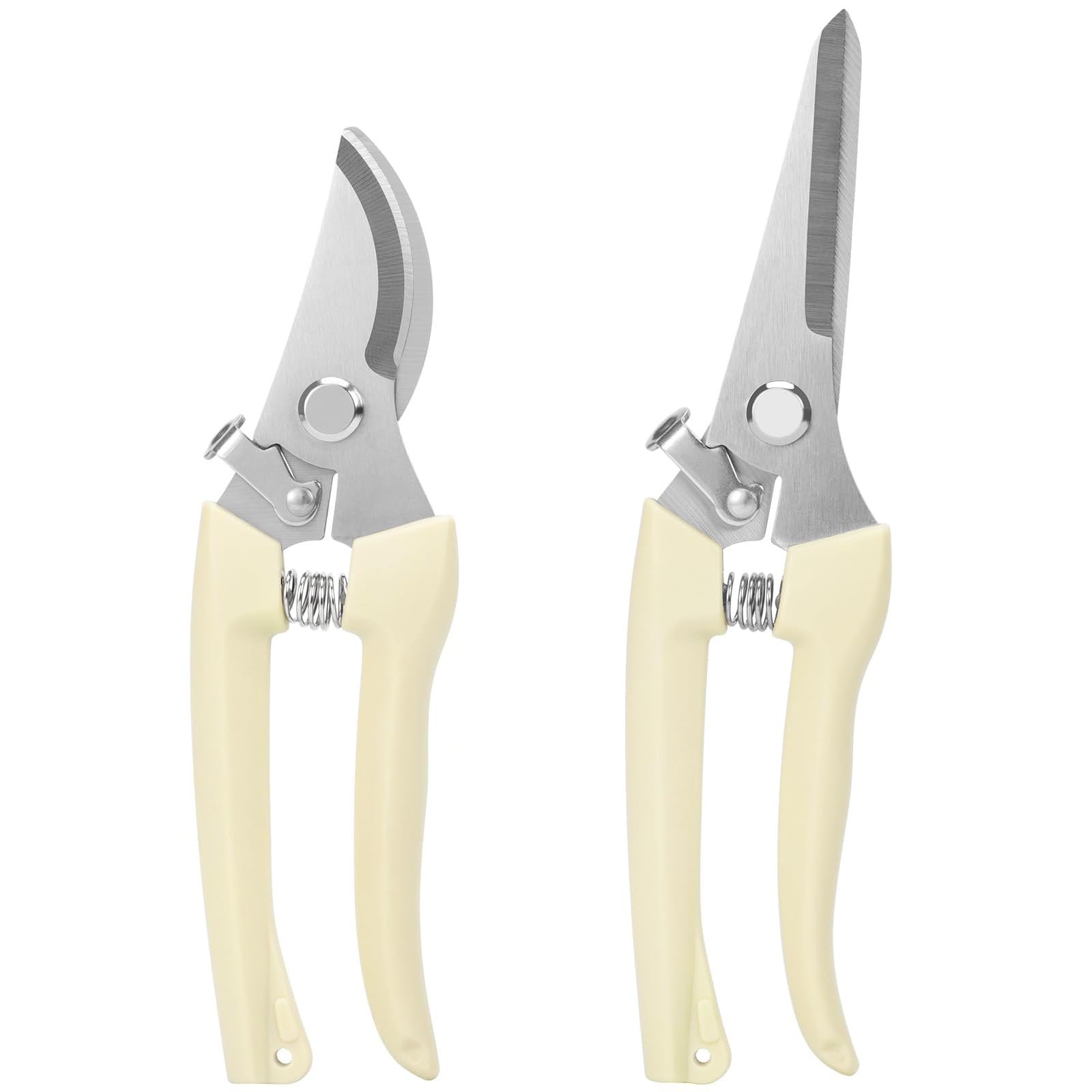 Yolmooat 2Pcs Professional Pruning Shears (Include 1 Bypass General, White