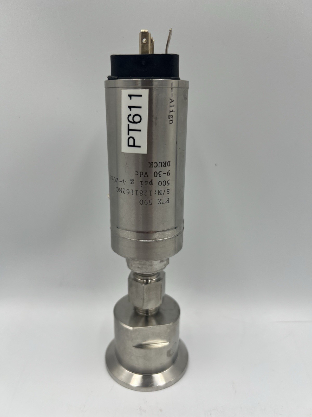 GE Druck PTX 590 Pressure Transmitter with HNV-SS316-08-08C-NPT-V Compression