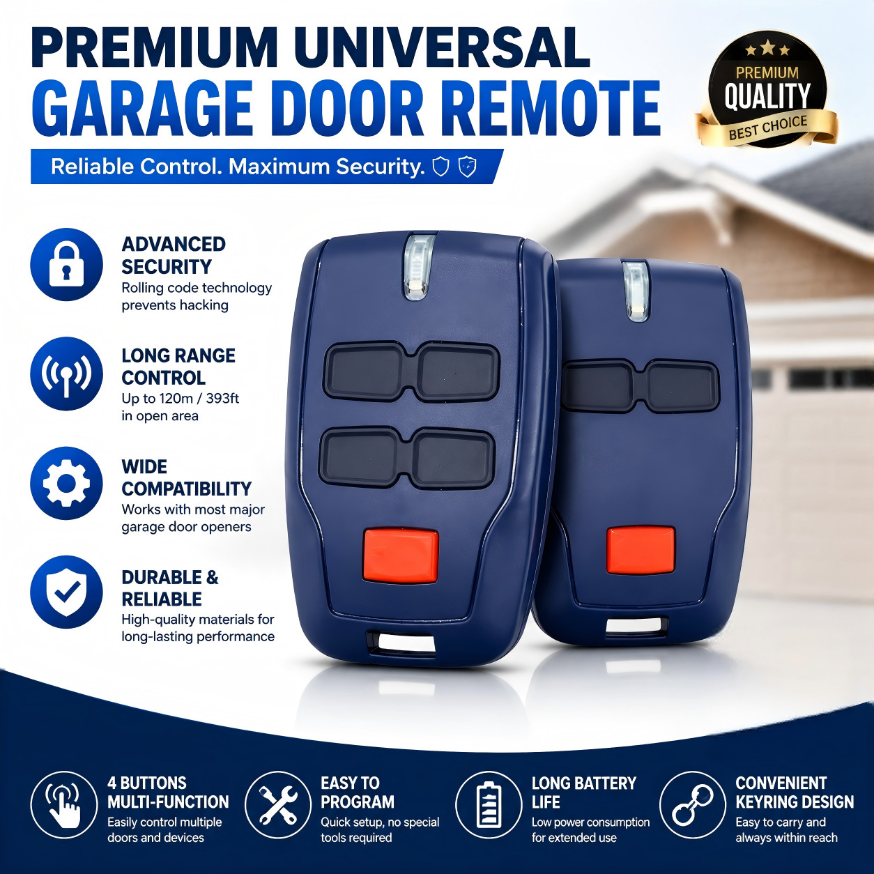 Bft Mitto 4 B Gate Remote Control 4 Button Fob 433MHz Garage Door Transmitter
