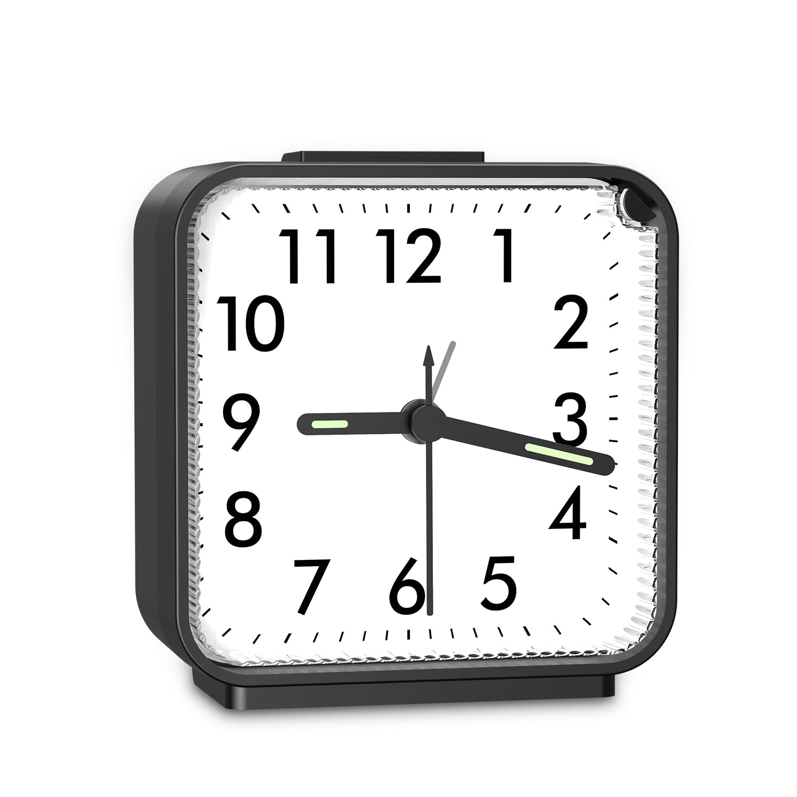 JXTZ Analog Alarm Clock, Bedside Clocks Battery Powered, Silent Non Black