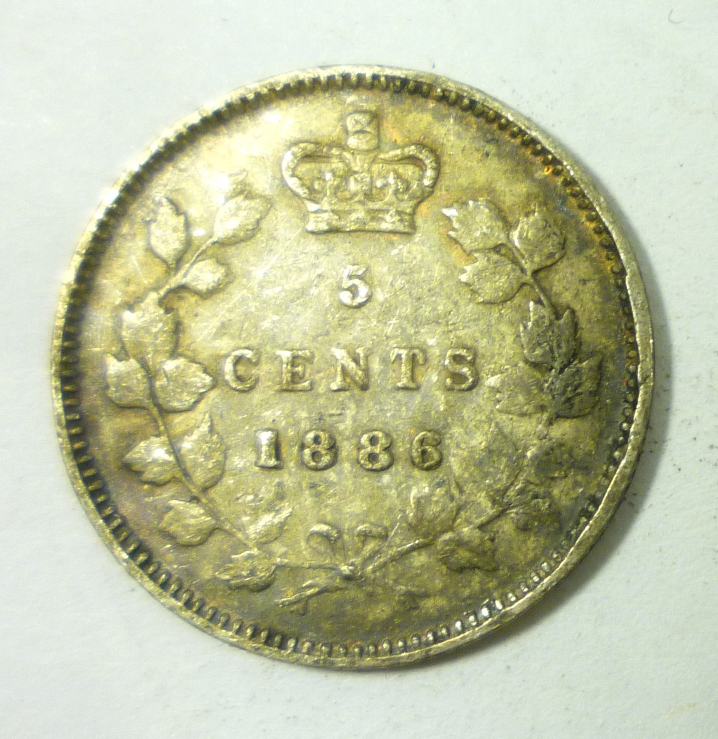 1886 Canada Silver 5 Cents