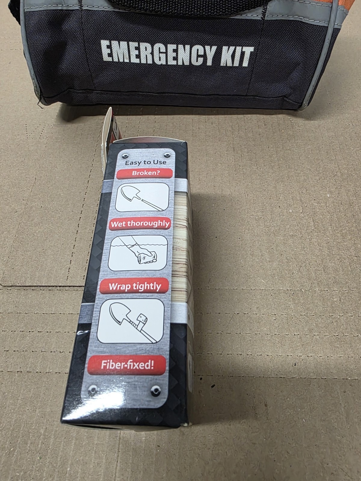 Emergency Roadside First Aid Kit - Empty Bag Only, With Fiberfix Tape