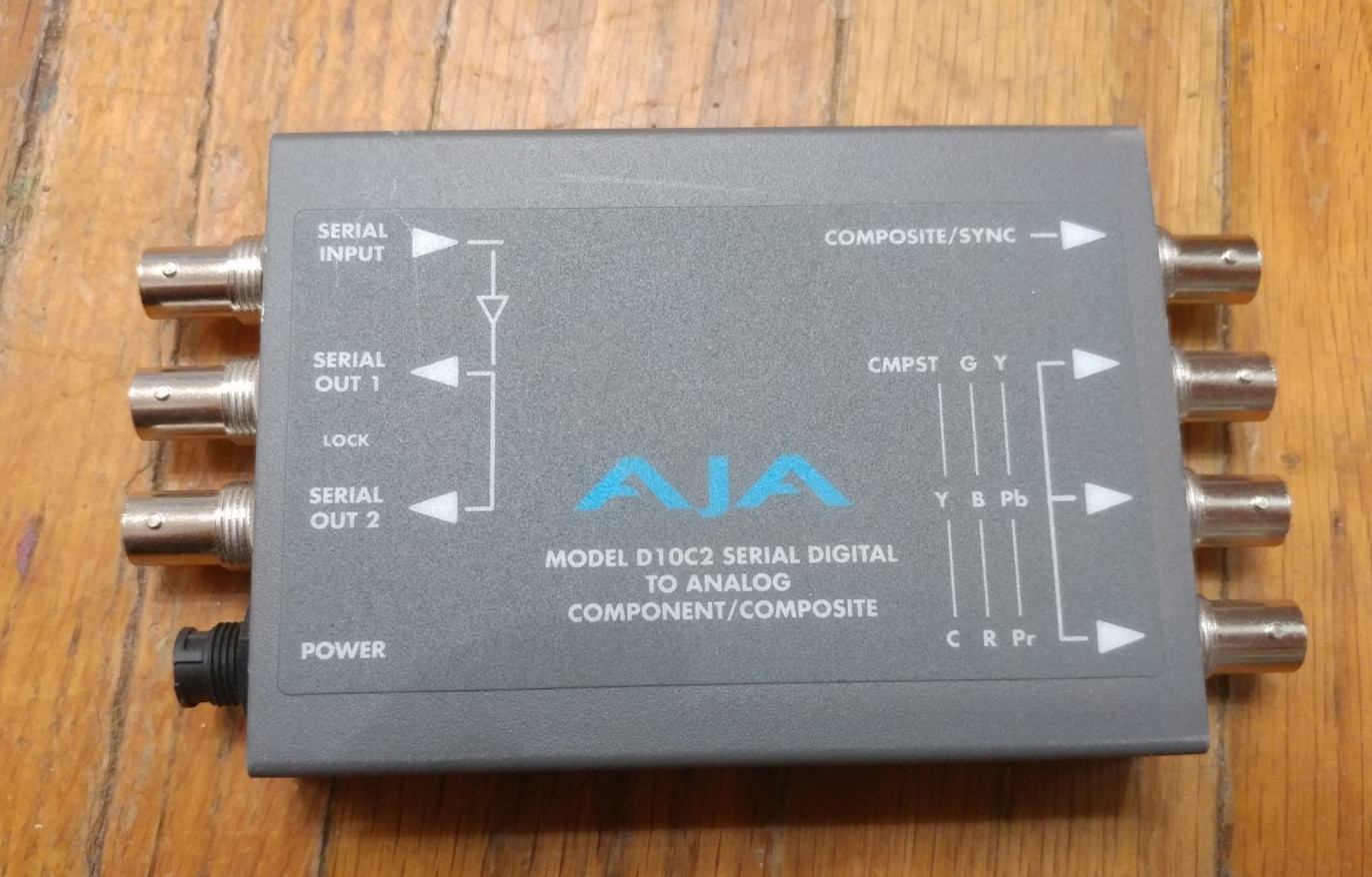 AJA Video D10C2 Serial Digital to Analog Component Composite Converter, no PSU