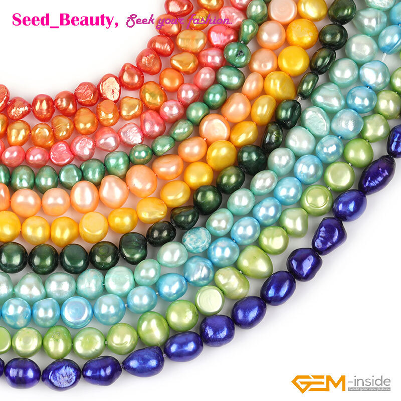 8-9mm Freshwater Pearl Loose Beads for Jewelry Craft Making 15" DIY Wholesale